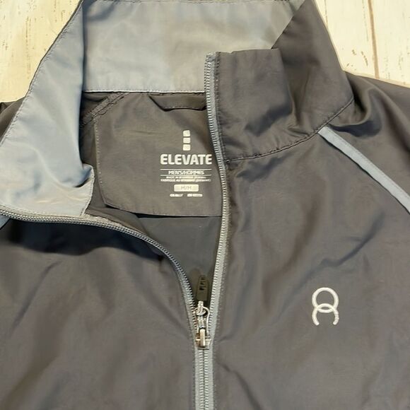 Elevate men’s zip up windbreaker Dark gray/gray trim size M - Picture 4 of 8